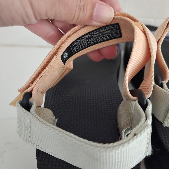 Teva Flatform Universal Velcro Sandals Sherbert Black Green Blue Coral Size 8 - Picture 5 of 8